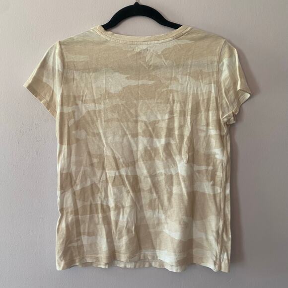 Athleta Women's size Small Cream Tan Camo Short Sleeve Tee T-Shirt Gorpcore - Picture 6 of 9
